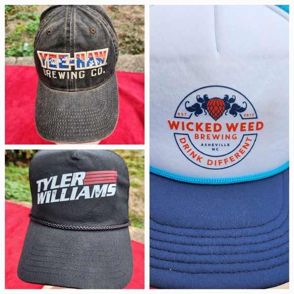 3 Hat Bundle, Wicked Weed and Yeehaw Brewing, Tyler Williams - Picture 1 of 8